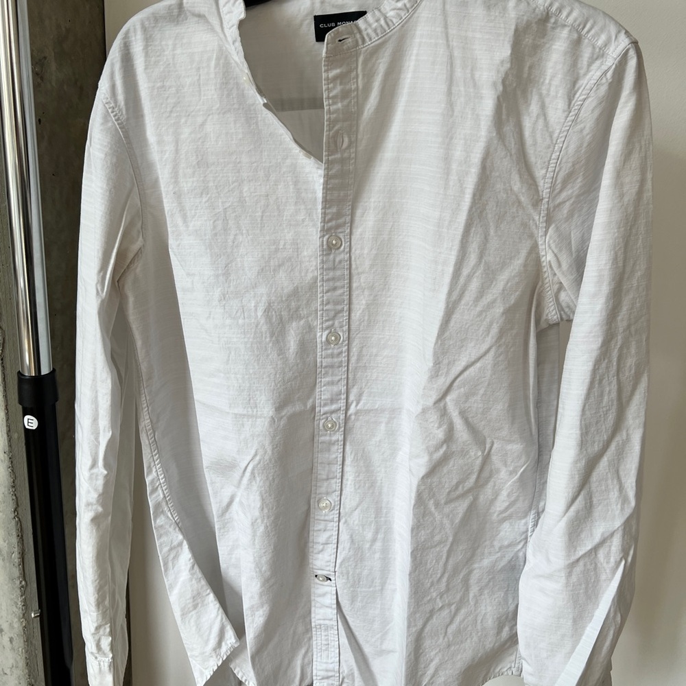 Club Monaco White Casual Button Down Shirt